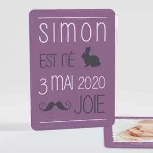 Faire-part de naissance Symboles de joie Garcon*Faire-part Elégant Clearance