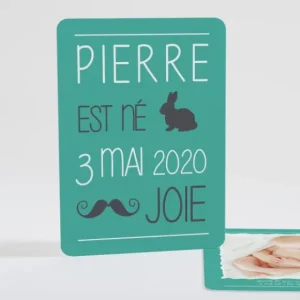 Faire-part de naissance Symboles de joie Garcon*Faire-part Elégant Clearance