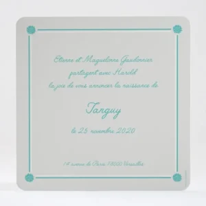 Faire-part de naissance Tapis de fleurs*Faire-part Elégant Discount