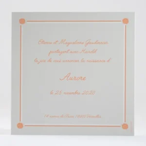 Faire-part de naissance Tapis de fleurs*Faire-part Elégant Discount