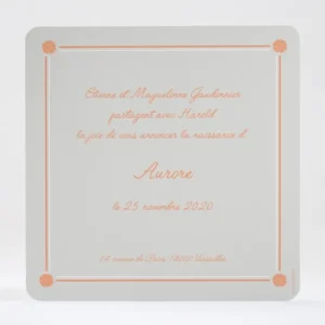 Faire-part de naissance Tapis de fleurs*Faire-part Elégant Discount