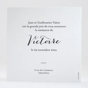 Faire-part de naissance Tendance*Faire-part Elégant Hot