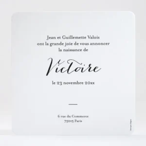 Faire-part de naissance Tendance*Faire-part Elégant Hot
