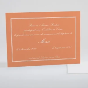 Faire-part de naissance Texte encadre classique*Faire-part Elégant Online