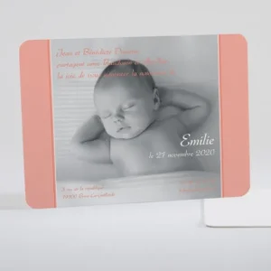 Faire-part de naissance Texte & photo*Faire-part Elégant Online