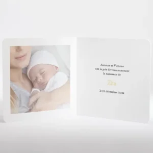 Faire-part de naissance Tendre maman*Faire-part Elégant Sale
