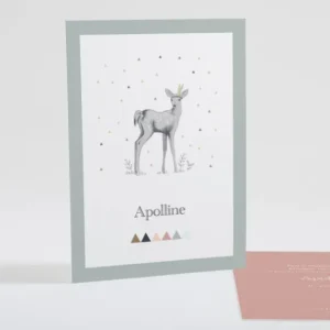 Faire-part de naissance The fawn*Faire-part Elégant Online