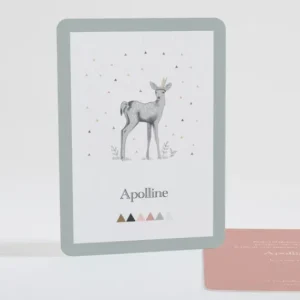 Faire-part de naissance The fawn*Faire-part Elégant Online