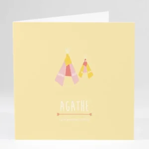 Faire-part de naissance Tipis*Faire-part Elégant New