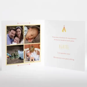 Faire-part de naissance Tipis*Faire-part Elégant New