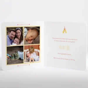 Faire-part de naissance Tipis*Faire-part Elégant New