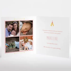 Faire-part de naissance Tipis*Faire-part Elégant New