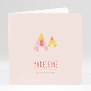 Faire-part de naissance Tipis*Faire-part Elégant New