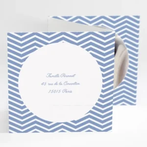 Faire-part de naissance Triple zigzag*Faire-part Elégant Discount