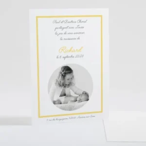 Faire-part de naissance Triple cadre*Faire-part Elégant New