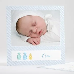 Faire-part de naissance Triple ananas chic*Faire-part Elégant Fashion