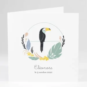 Faire-part de naissance Tropical mood*Faire-part Elégant Fashion