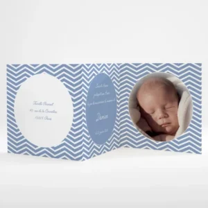 Faire-part de naissance Triple zigzag*Faire-part Elégant Discount