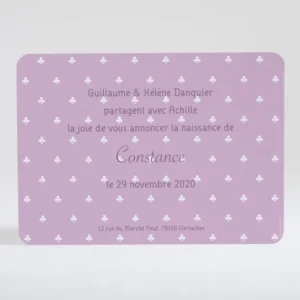 Faire-part de naissance Trefles delicats*Faire-part Elégant Discount