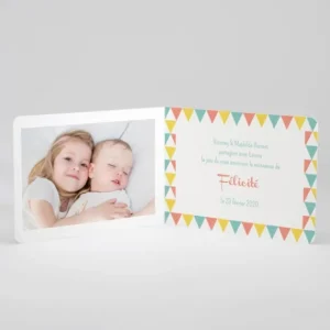 Faire-part de naissance Triangles pastel*Faire-part Elégant Clearance