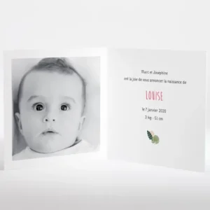Faire-part de naissance Tropical*Faire-part Elégant Discount