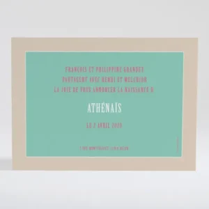 Faire-part de naissance Triangle paysage*Faire-part Elégant New