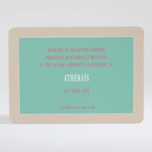 Faire-part de naissance Triangle paysage*Faire-part Elégant New