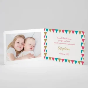 Faire-part de naissance Triangles pastel*Faire-part Elégant Clearance