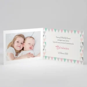 Faire-part de naissance Triangles pastel*Faire-part Elégant Clearance