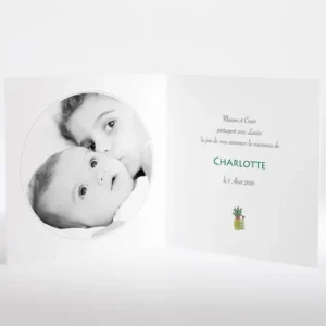 Faire-part de naissance Tropique*Faire-part Elégant Sale