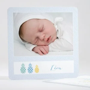 Faire-part de naissance Triple ananas chic*Faire-part Elégant Fashion