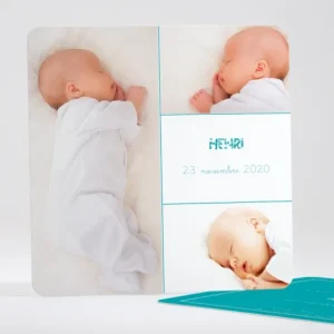 Faire-part de naissance Triple photo*Faire-part Elégant Hot