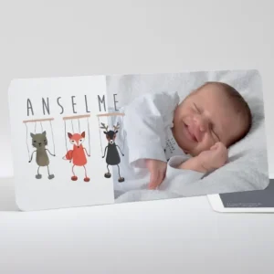 Faire-part de naissance Trio de marionnettes*Faire-part Elégant Best