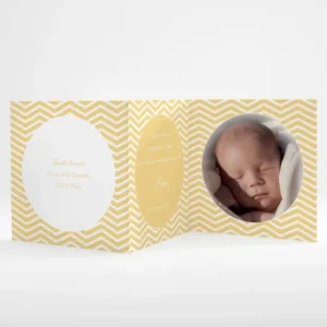 Faire-part de naissance Triple zigzag*Faire-part Elégant Discount
