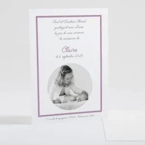 Faire-part de naissance Triple cadre*Faire-part Elégant New
