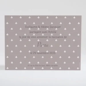 Faire-part de naissance Trefles delicats*Faire-part Elégant Discount