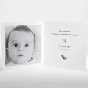 Faire-part de naissance Tropical*Faire-part Elégant Discount