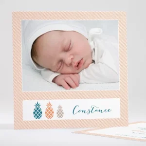 Faire-part de naissance Triple ananas chic*Faire-part Elégant Fashion