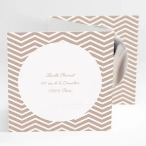 Faire-part de naissance Triple zigzag*Faire-part Elégant Discount