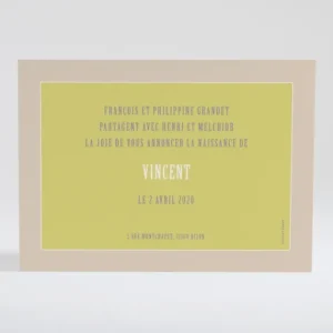 Faire-part de naissance Triangle paysage*Faire-part Elégant New
