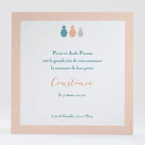Faire-part de naissance Triple ananas chic*Faire-part Elégant Fashion