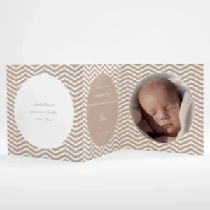 Faire-part de naissance Triple zigzag*Faire-part Elégant Discount