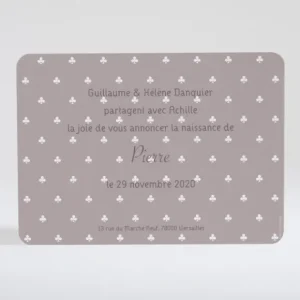 Faire-part de naissance Trefles delicats*Faire-part Elégant Discount