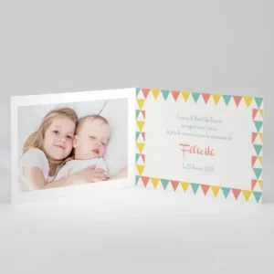 Faire-part de naissance Triangles pastel*Faire-part Elégant Clearance