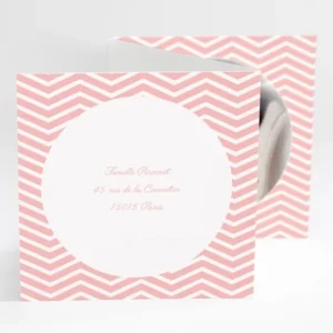 Faire-part de naissance Triple zigzag*Faire-part Elégant Discount