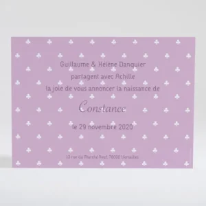 Faire-part de naissance Trefles delicats*Faire-part Elégant Discount