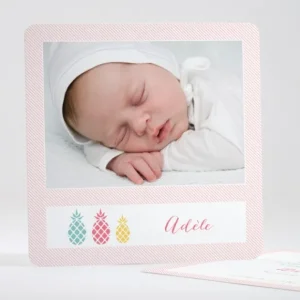 Faire-part de naissance Triple ananas chic*Faire-part Elégant Fashion