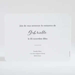 Faire-part de naissance Unique*Faire-part Elégant Discount