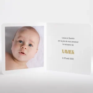 Faire-part de naissance Uni*Faire-part Elégant Online