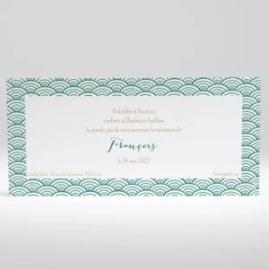Faire-part de naissance vagues scandinaves*Faire-part Elégant Fashion